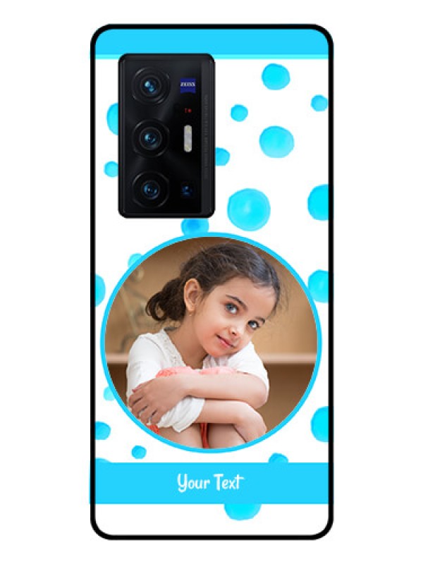 Custom Vivo X70 Pro Plus 5G Photo Printing on Glass Case - Blue Bubbles Pattern Design