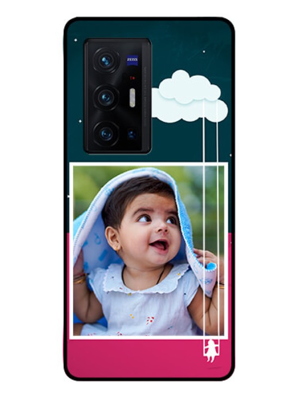 Custom Vivo X70 Pro Plus 5G Custom Glass Phone Case - Cute Girl with Cloud Design