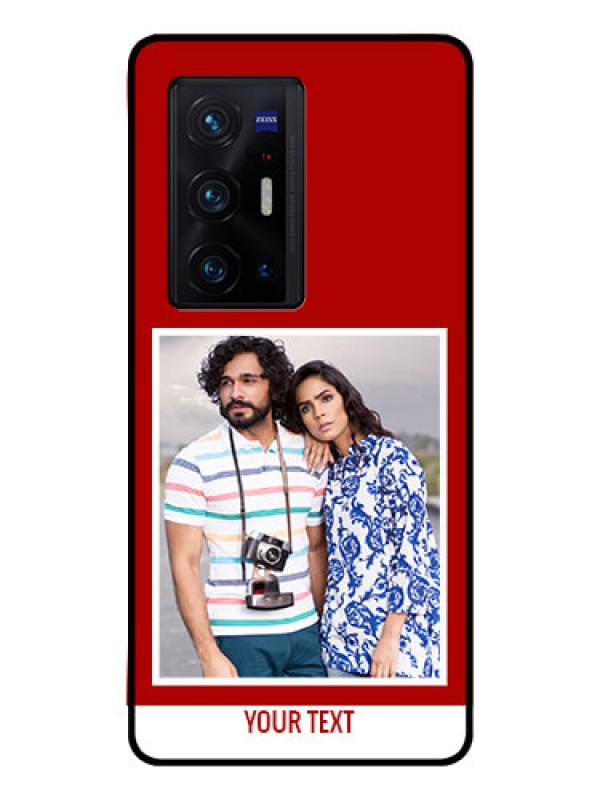 Custom Vivo X70 Pro Plus 5G Personalized Glass Phone Case - Simple Red Color Design