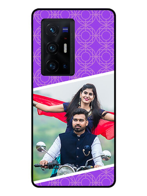 Custom Vivo X70 Pro Plus 5G Custom Glass Phone Case - Violet Pattern Design