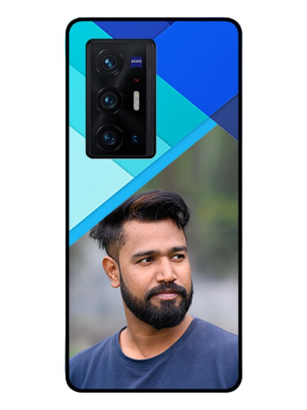 Custom Vivo X70 Pro Plus 5G Custom Glass Phone Case - Blue Pattern Design