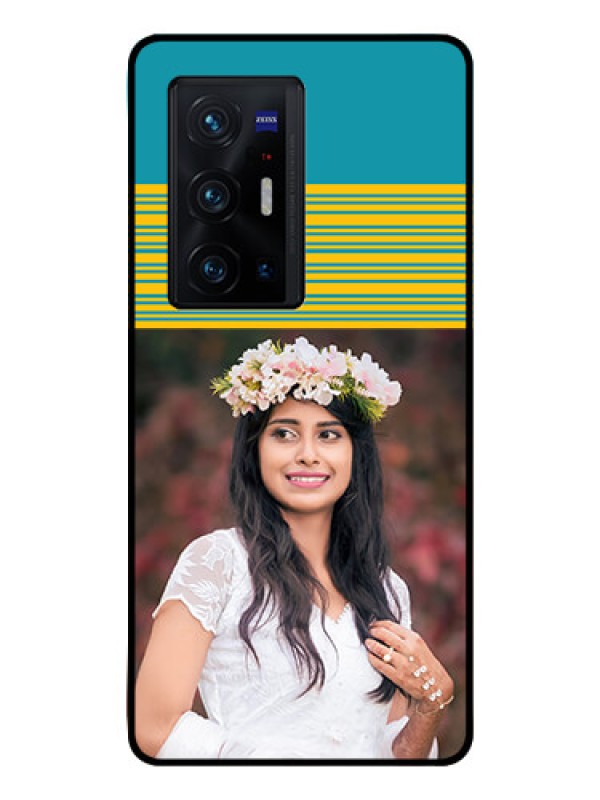 Custom Vivo X70 Pro Plus 5G Custom Glass Phone Case - Yellow & Blue Design