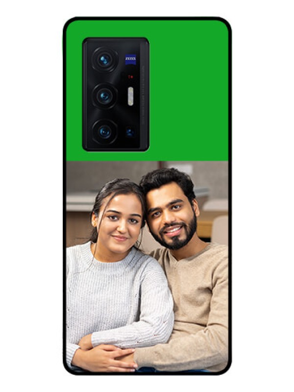 Custom Vivo X70 Pro Plus 5G Personalized Glass Phone Case - Green Pattern Design