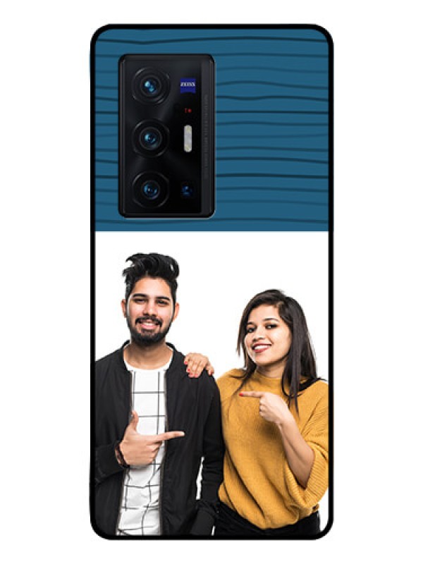 Custom Vivo X70 Pro Plus 5G Custom Glass Phone Case - Blue Pattern Cover Design