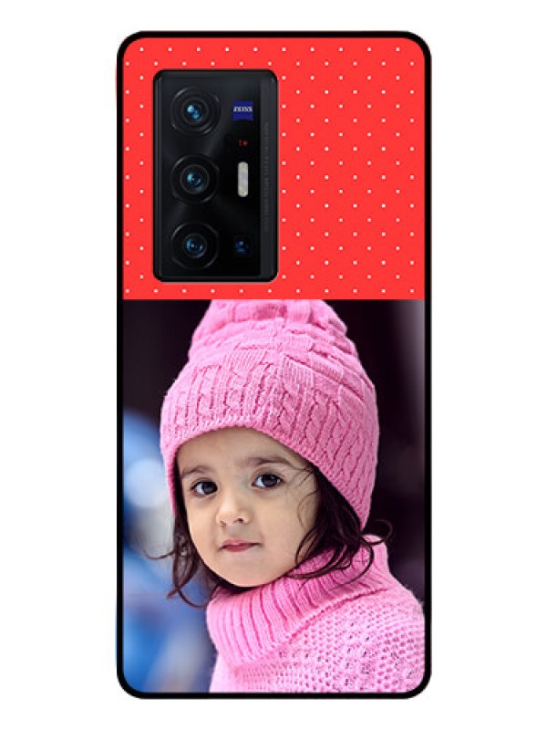 Custom Vivo X70 Pro Plus 5G Photo Printing on Glass Case - Red Pattern Design