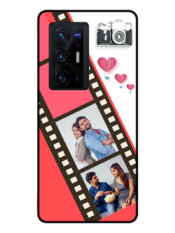 Custom Vivo X70 Pro Plus 5G Personalized Glass Phone Case - 3 Image Holder with Film Reel