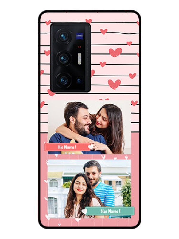 Custom Vivo X70 Pro Plus 5G Custom Glass Mobile Case - Photo with Heart Design