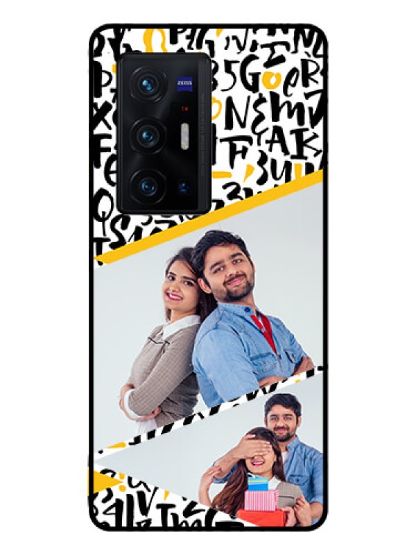 Custom Vivo X70 Pro Plus 5G Custom Glass Mobile Case - Letters Pattern Design