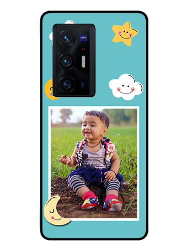 Custom Vivo X70 Pro Plus 5G Personalized Glass Phone Case - Smiley Kids Stars Design