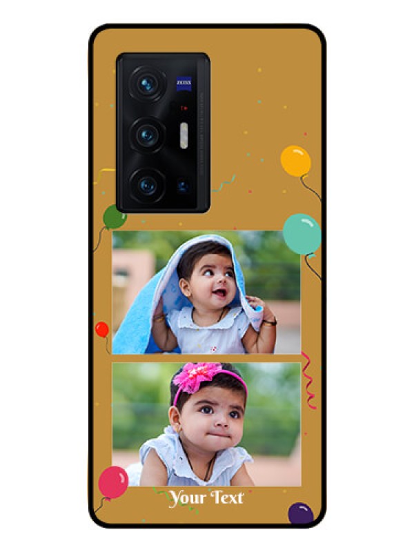 Custom Vivo X70 Pro Plus 5G Personalized Glass Phone Case - Image Holder with Birthday Celebrations Design