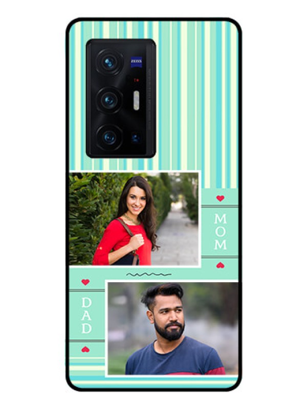 Custom Vivo X70 Pro Plus 5G Custom Glass Phone Case - Mom & Dad Pic Design