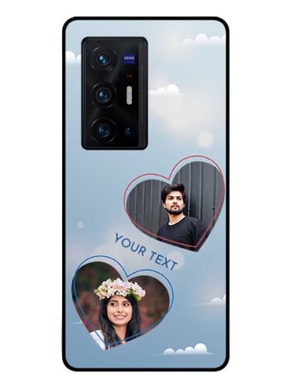 Custom Vivo X70 Pro Plus 5G Custom Glass Mobile Case - Blue Color Couple Design