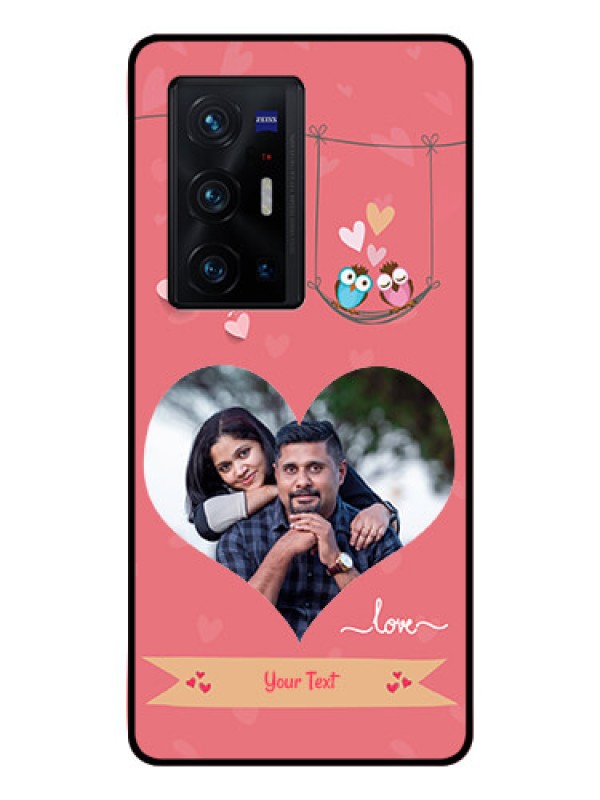 Custom Vivo X70 Pro Plus 5G Personalized Glass Phone Case - Peach Color Love Design