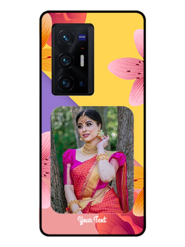 Custom Vivo X70 Pro Plus 5G Custom Glass Mobile Case - 3 Image With Vintage Floral Design