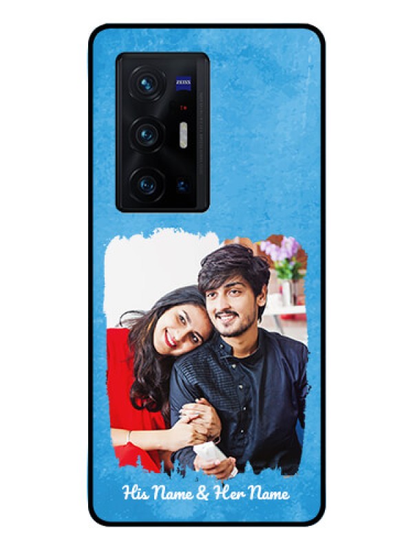 Custom Vivo X70 Pro Plus 5G Custom Glass Phone Case - Blue Color Vintage Design