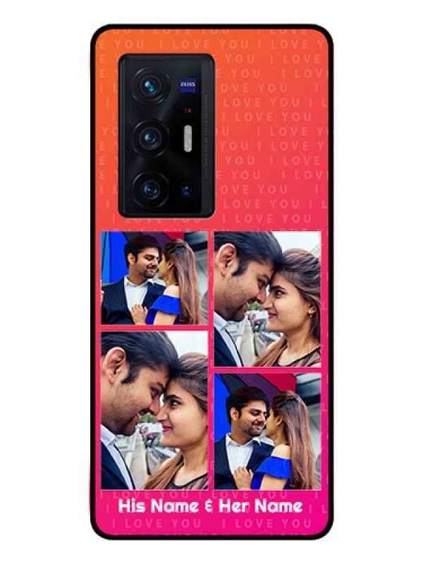 Custom Vivo X70 Pro Plus 5G Custom Glass Phone Case - I Love You Pink Design