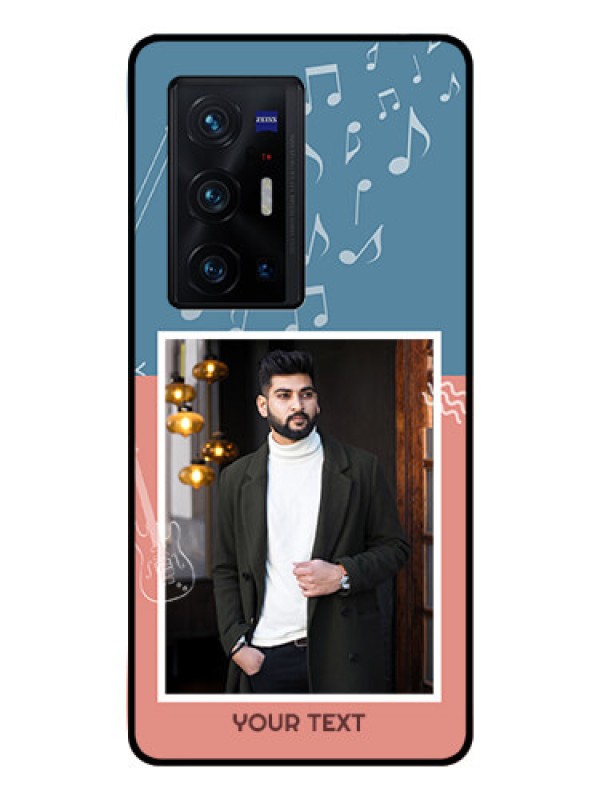 Custom Vivo X70 Pro Plus 5G Photo Printing on Glass Case - with Color Musical Note Design