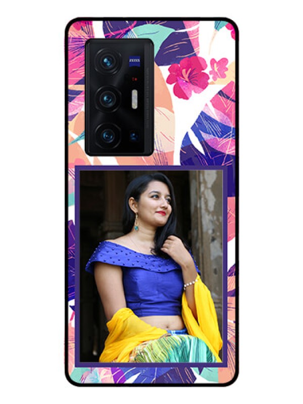Custom Vivo X70 Pro Plus 5G Custom Glass Mobile Case - Abstract Floral Design