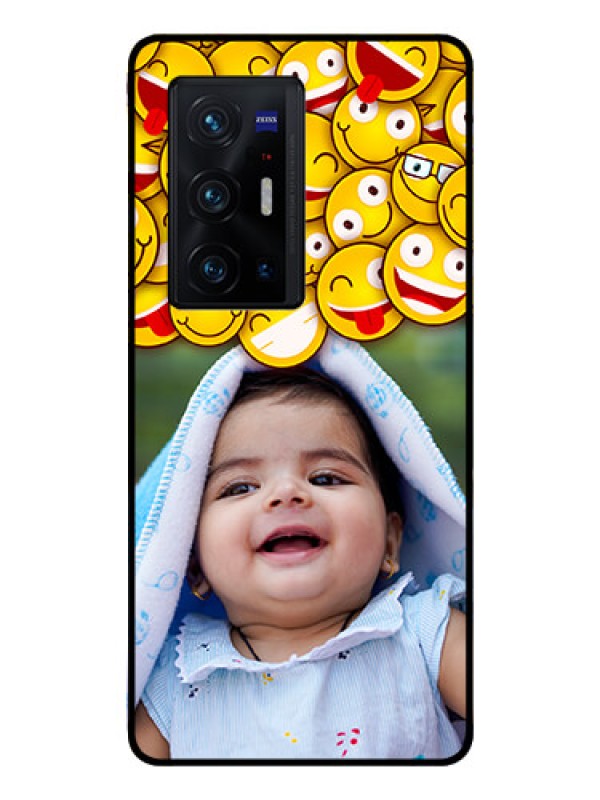 Custom Vivo X70 Pro Plus 5G Custom Glass Mobile Case - with Smiley Emoji Design