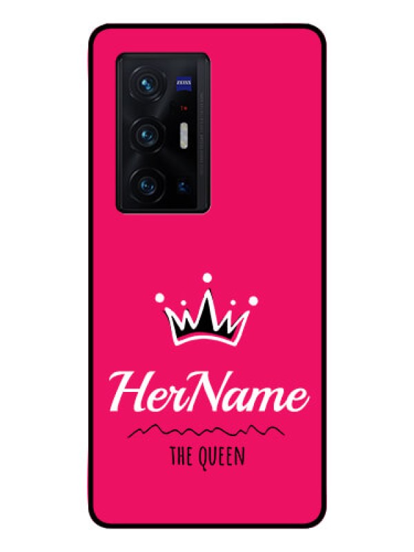 Custom Vivo X70 Pro Plus 5G Glass Phone Case Queen with Name