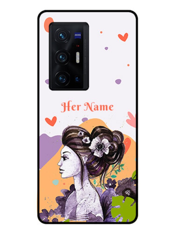 Custom Vivo X70 Pro Plus 5G Personalized Glass Phone Case - Woman And Nature Design