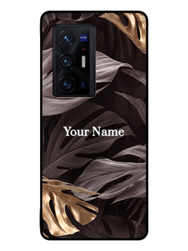 Custom Vivo X70 Pro Plus 5G Personalised Glass Phone Case - Wild Leaves digital paint Design