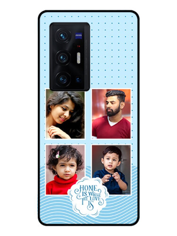 Custom Vivo X70 Pro Plus 5G Custom Glass Phone Case - Cute love quote with 4 pic upload Design