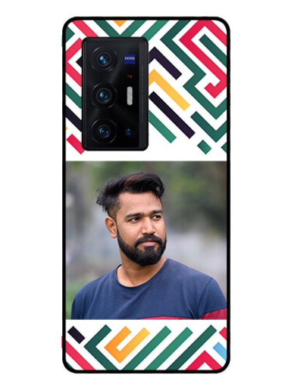 Custom Vivo X70 Pro Plus 5G Personalized Glass Phone Case - Colorful Maze Pattern Design