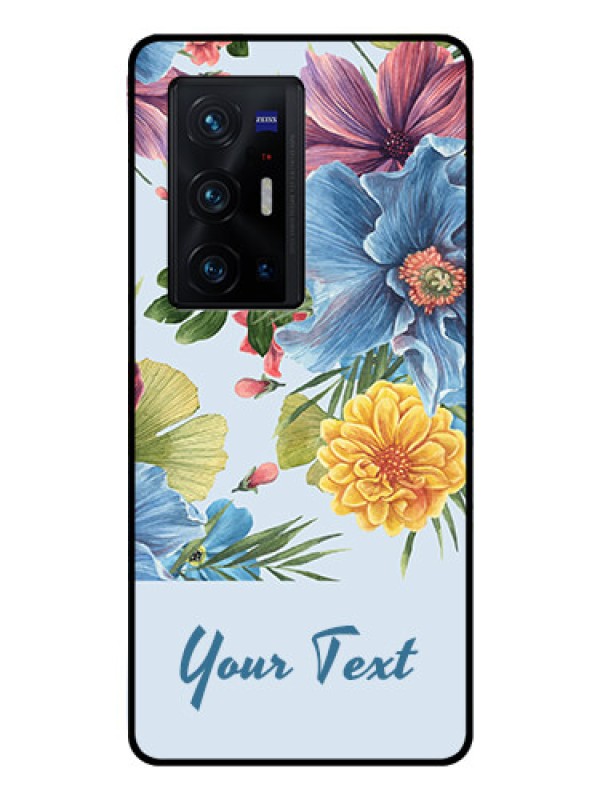 Custom Vivo X70 Pro Plus 5G Custom Glass Mobile Case - Stunning Watercolored Flowers Painting Design