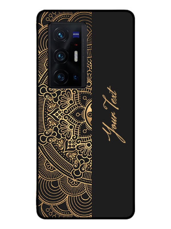 Custom Vivo X70 Pro Plus 5G Photo Printing on Glass Case - Mandala art with custom text Design