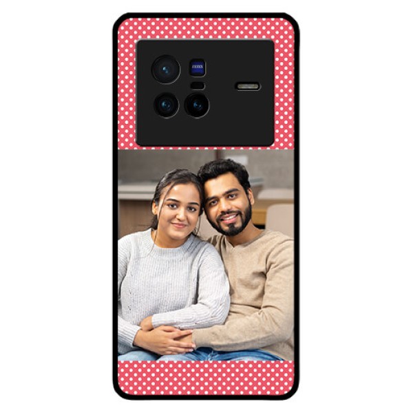 Vivo X80 5G Custom Glass Phone Case - White Dotted Design
