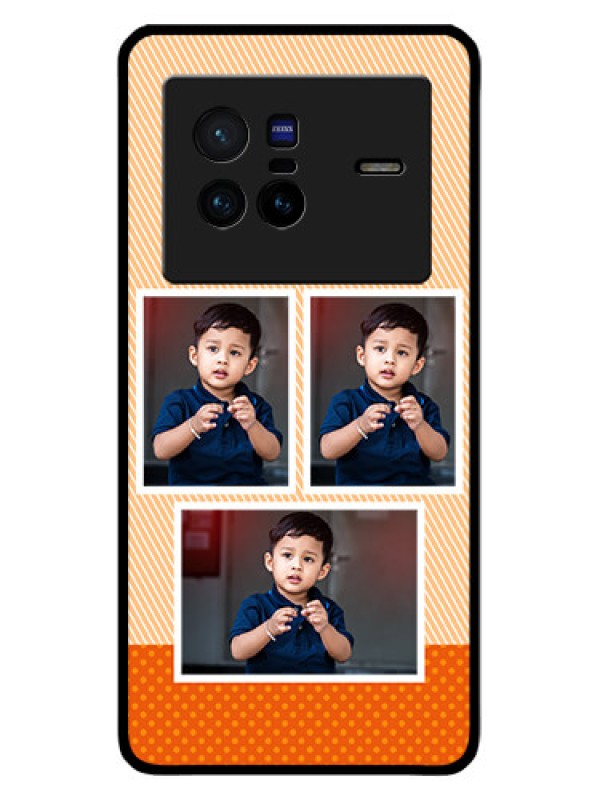 Custom Vivo X80 5G Photo Printing on Glass Case - Bulk Photos Upload Design