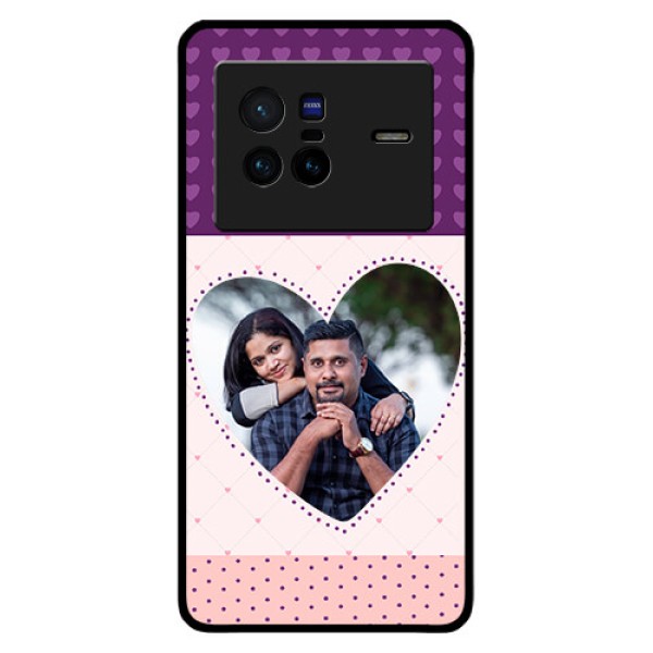 Vivo X80 5G Custom Glass Phone Case - Violet Love Dots Design