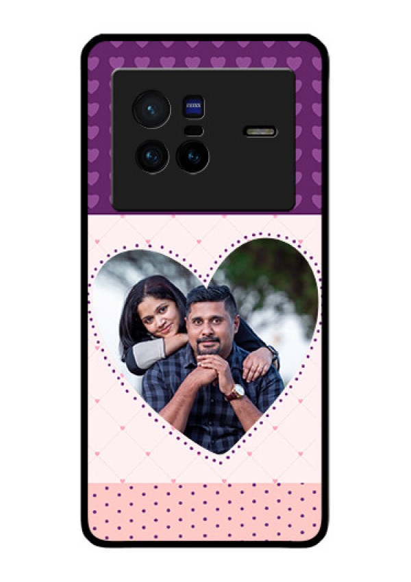 Vivo X80 5G Custom Glass Phone Case - Violet Love Dots Design