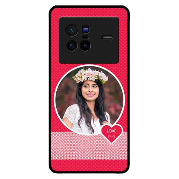 Vivo X80 5G Personalised Glass Phone Case - Pink Pattern Design