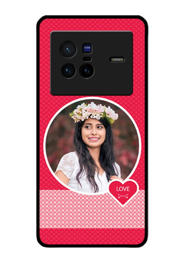 Vivo X80 5G Personalised Glass Phone Case - Pink Pattern Design