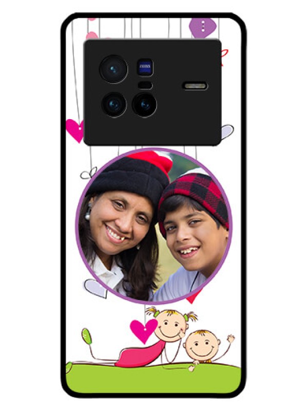 Custom Vivo X80 5G Photo Printing on Glass Case - Cute Kids Phone Case Design