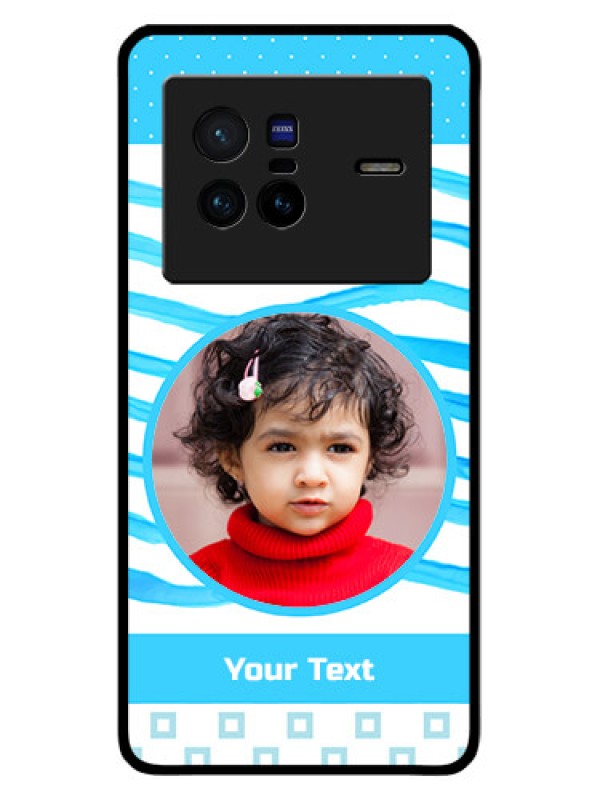 Custom Vivo X80 5G Custom Glass Phone Case - Simple Blue Case Design