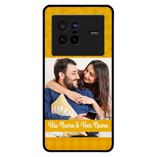 Vivo X80 5G Custom Glass Mobile Case - Yellow Floral Design