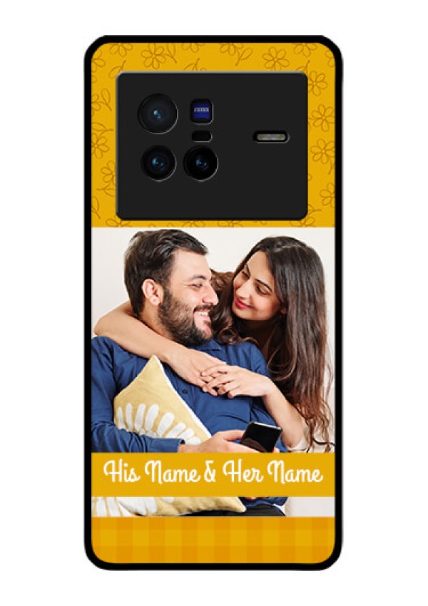Vivo X80 5G Custom Glass Mobile Case - Yellow Floral Design