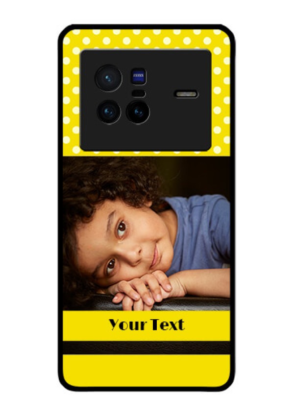 Vivo X80 5G Custom Glass Phone Case - Bright Yellow Case Design