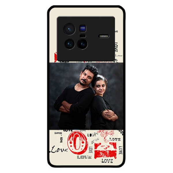 Vivo X80 5G Photo Printing on Glass Case - Trendy Love Design Case