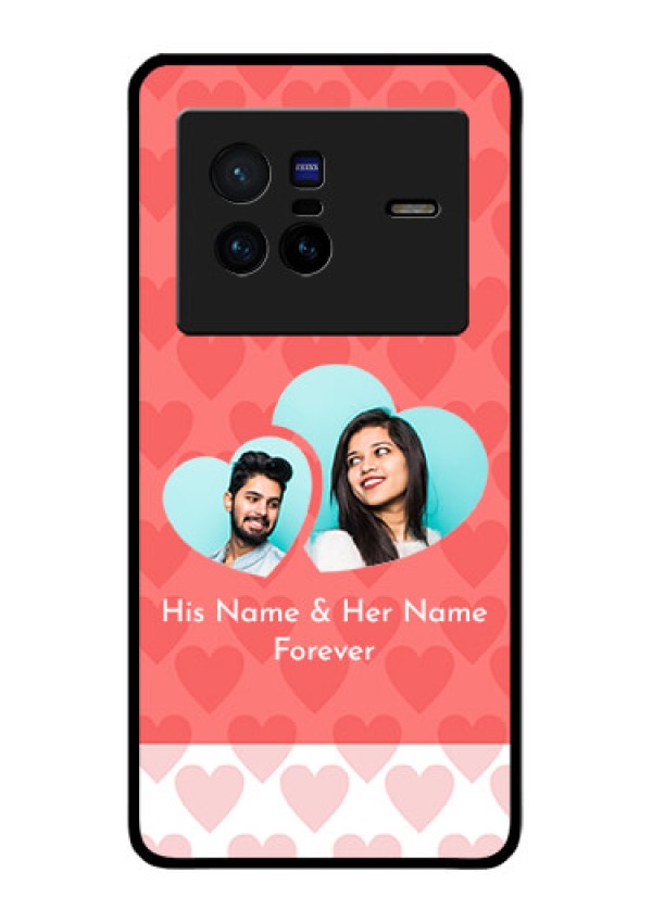 Vivo X80 5G Personalized Glass Phone Case - Couple Pic Upload Design