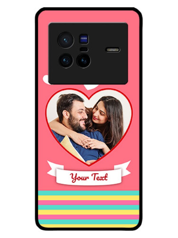 Custom Vivo X80 5G Photo Printing on Glass Case - Love Doodle Design