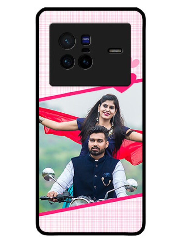 Custom Vivo X80 5G Custom Glass Phone Case - Love Shape Heart Design