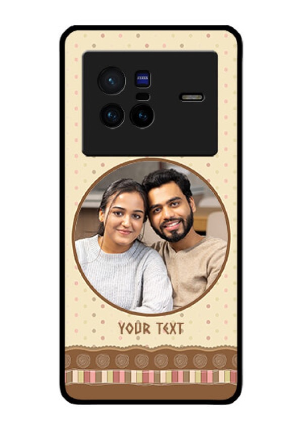 Vivo X80 5G Custom Glass Mobile Case - Brown Dotted Mobile Case Design