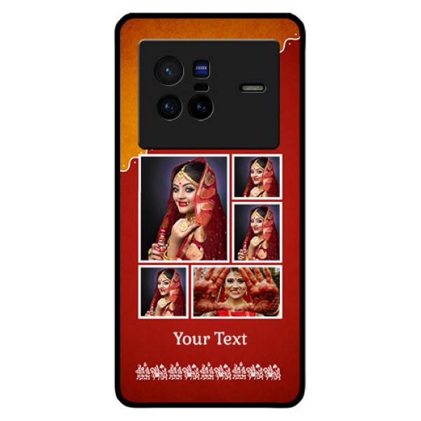 Vivo X80 5G Personalized Glass Phone Case - Wedding Pic Upload Design