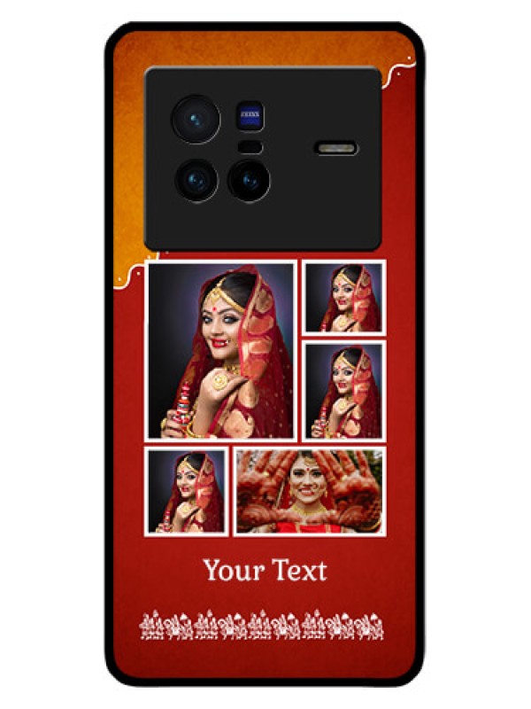 Custom Vivo X80 5G Personalized Glass Phone Case - Wedding Pic Upload Design