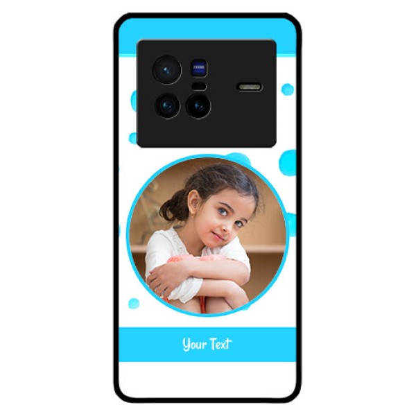 Vivo X80 5G Photo Printing on Glass Case - Blue Bubbles Pattern Design Vivo X80 5G Photo Printing on Glass Case - Blue Bubbles Pattern Design