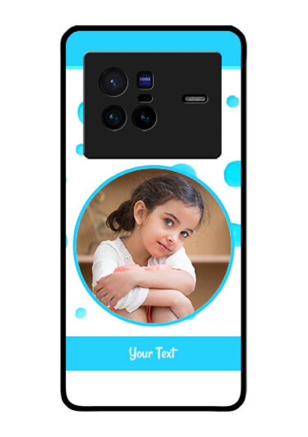 Vivo X80 5G Photo Printing on Glass Case - Blue Bubbles Pattern Design
